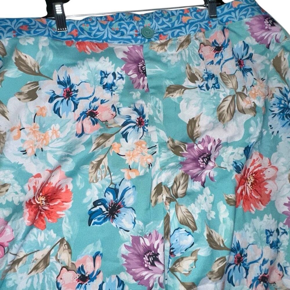 Tolani $198 Floral Print Straight Leg Pants Elastic Waist Pockets Women’s 3X NEW - Picture 4 of 13